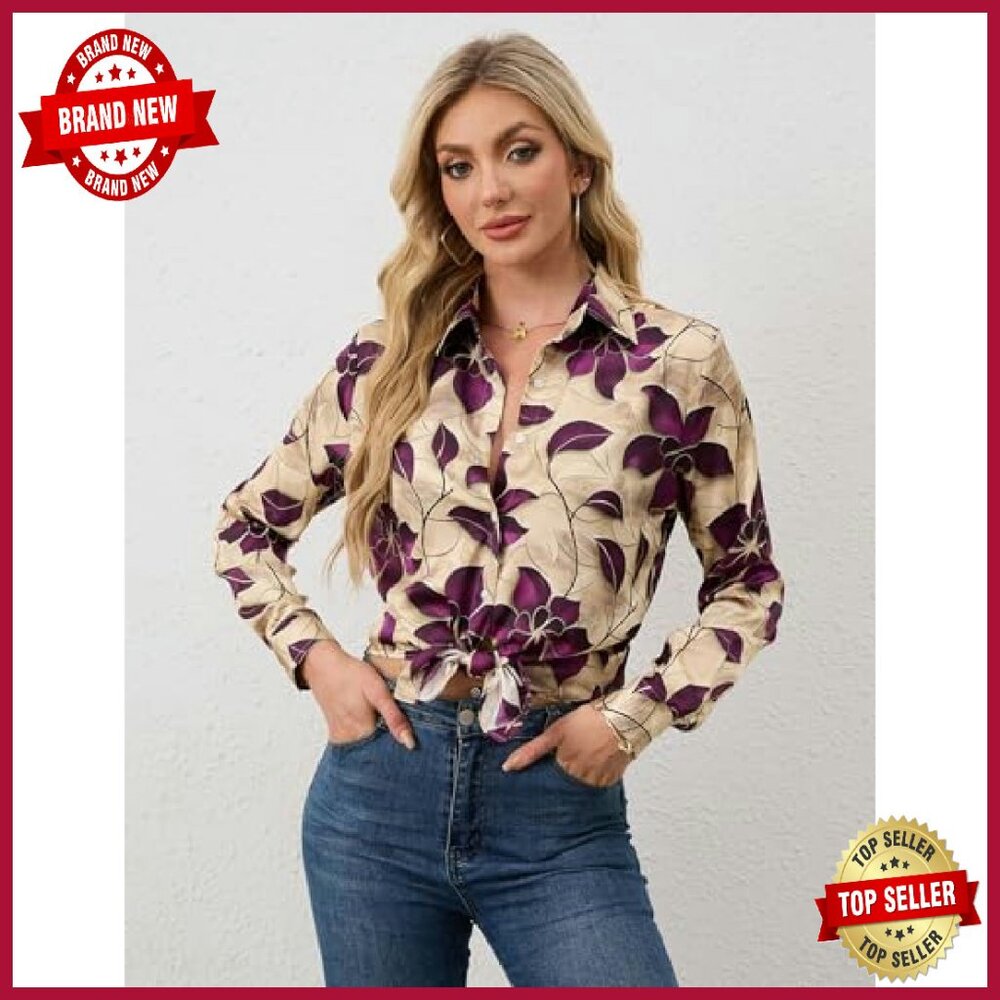 Silky Button Down Blouse Wrinkle-Resistant Long S… - image 5